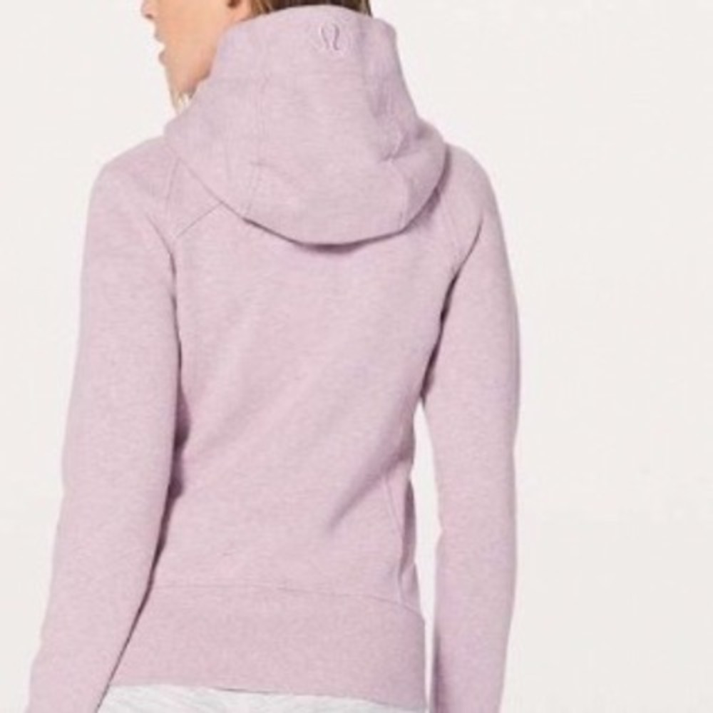 Lululemon Scuba Full Zip Hoodie Women Sz 6 Pink Heathered Mauve Athletic Jacket - Picture 1 of 12